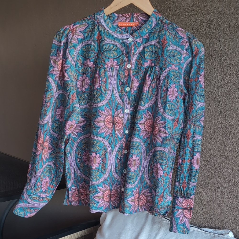 Oliphant Multicolor Floral Blouse 100% Cotton